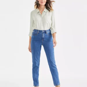 High Rise Straight-Leg Jeans